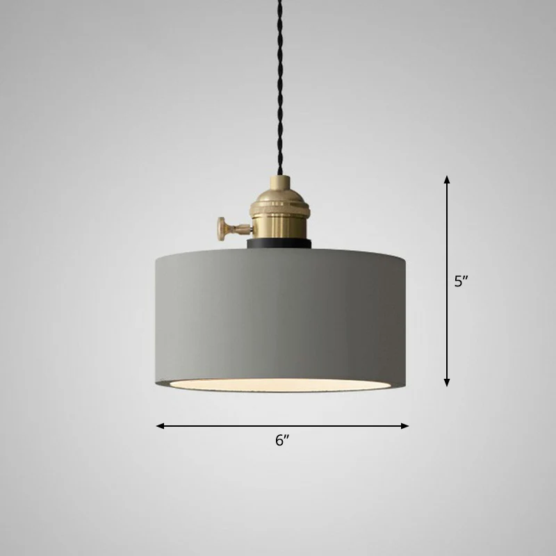 Geometrische eetkamer downlighting Cement 1-lichts minimalistische hanglamp met draaischakelaar grijs Clearhalo