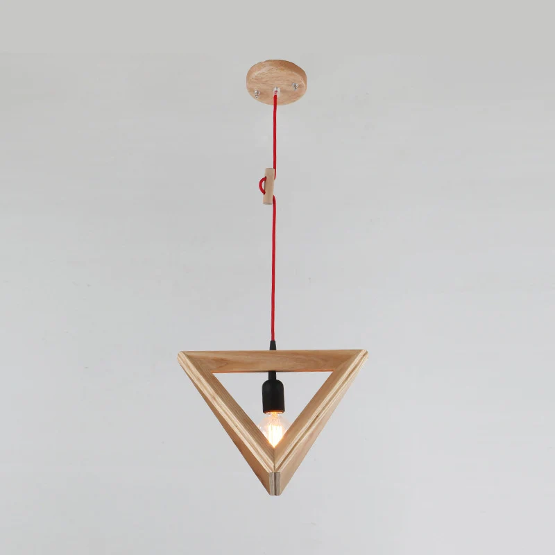 Geometrische schaduw eetkamer hanglamp houten 1-kops hedendaagse hangende plafondlamp Clearhalo