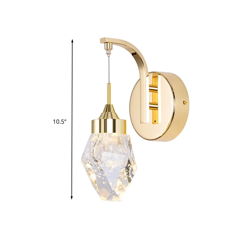 Geometrische woonkamer schans licht vintage bubble crystal LED gouden wandverlichting voor slaapkamer Clearhalo