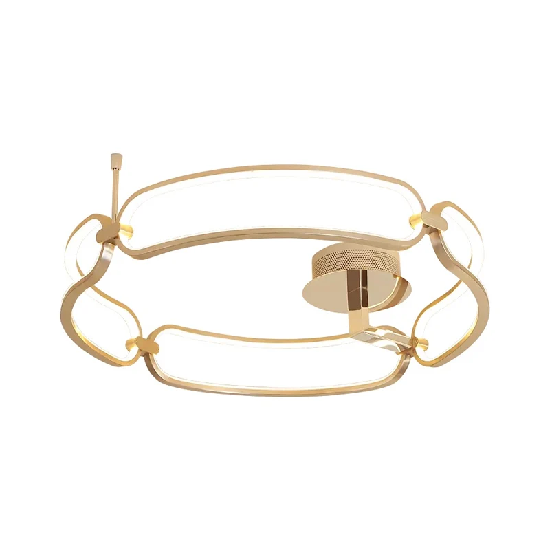 Gepolijst gouden armband plafondmontage licht minimalistische metalen LED semi-inbouw warm/wit/natuurlijk licht Clearhalo