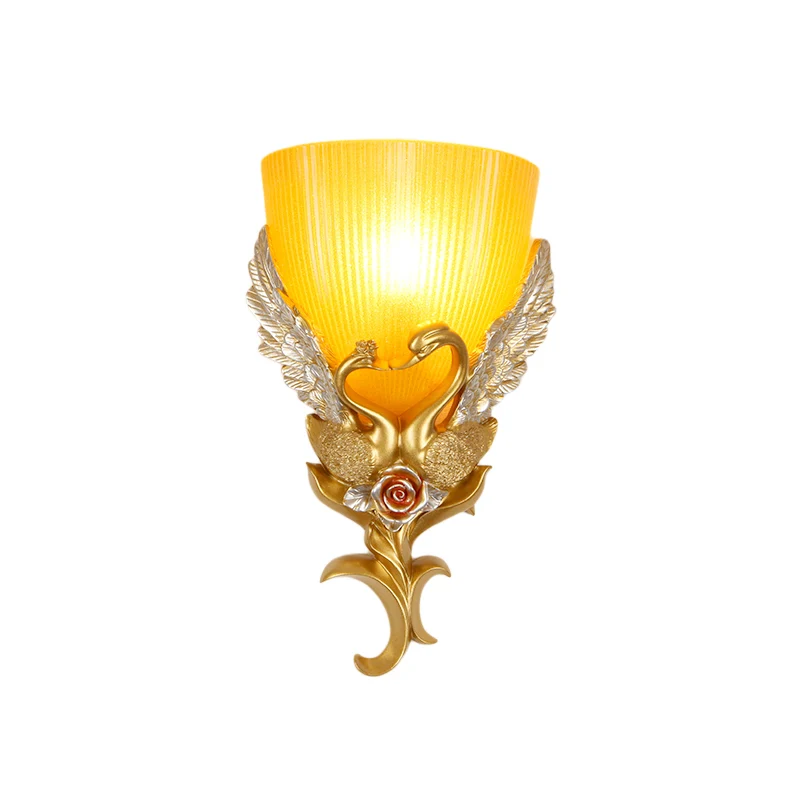 Geribbelde glazen kom wandlamp minimalistisch 1 lichtgang blaker lichtarmatuur met goud/zilver/wit-zilveren zwaandecoratie...