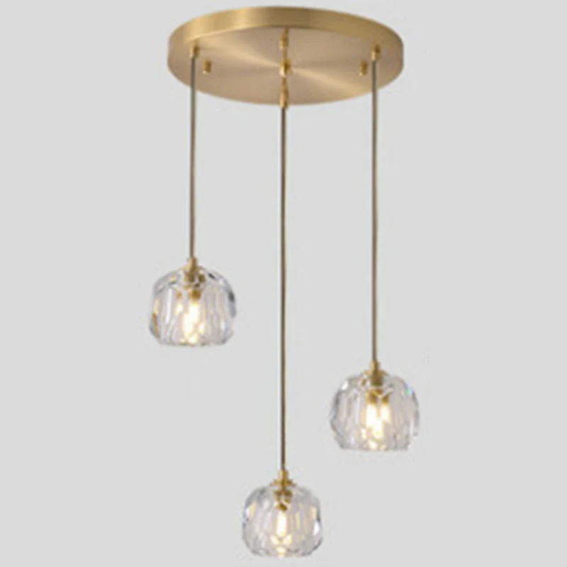 Gesneden kristalvormige plafondhanger moderne gouden hanglamp voor eetkamer Clearhalo