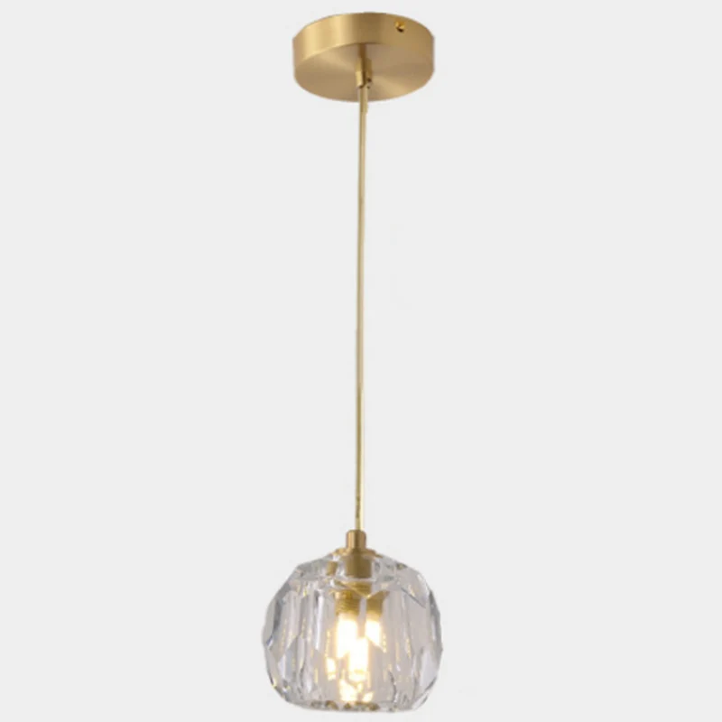 Gesneden kristalvormige plafondhanger moderne gouden hanglamp voor eetkamer Clearhalo