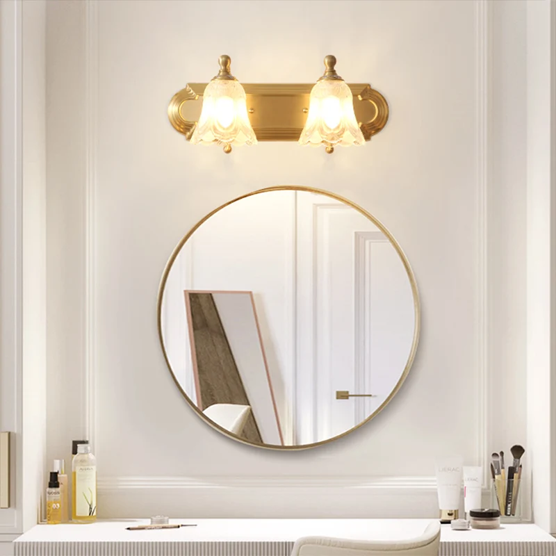 Gewapende make-up wandverlichtingsarmaturen Lichte extravagantie Koperen ijdelheidslampen retrostijl Clearhalo