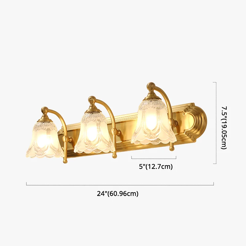 Gewapende make-up wandverlichtingsarmaturen Lichte extravagantie Koperen ijdelheidslampen retrostijl Clearhalo
