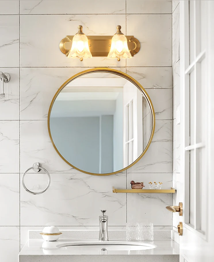 Gewapende make-up wandverlichtingsarmaturen Lichte extravagantie Koperen ijdelheidslampen retrostijl Clearhalo