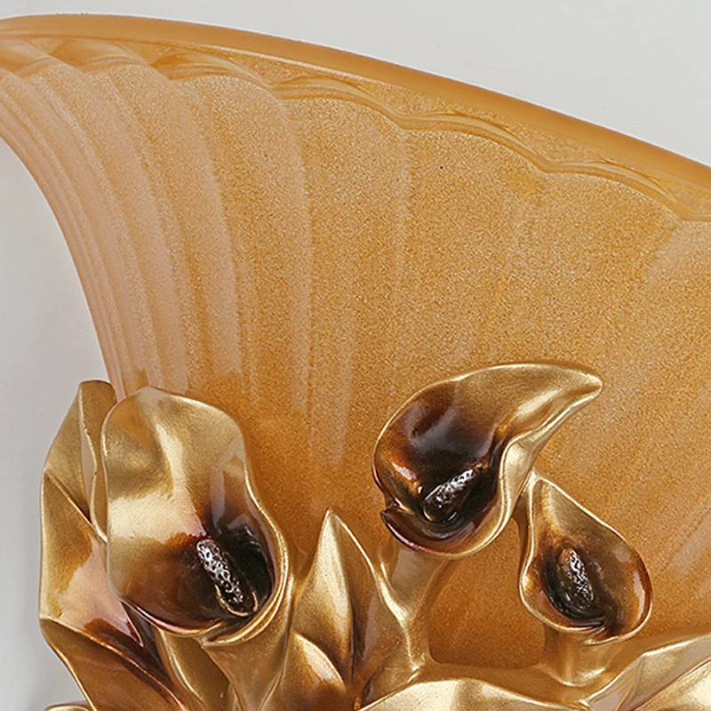 Gezandstraalde glazen uitlopende wandlamp, vintage stijl, 1 lamp, gouden schanslamp Clearhalo