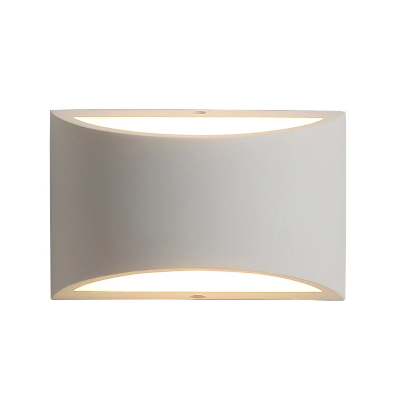 Gips halfovale schanslamp Modernisme 1-lichts witte LED-wandlamp voor slaapkamer Clearhalo
