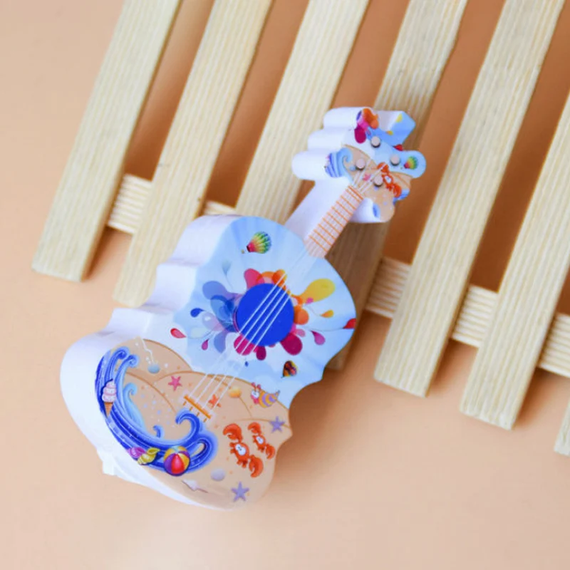Gitaar Mini Plug- LED Wandlamp Kinderen Kunststof Blauw en Geel/Rood en Blauw Nachtverlichting met afstandsbediening Clear...