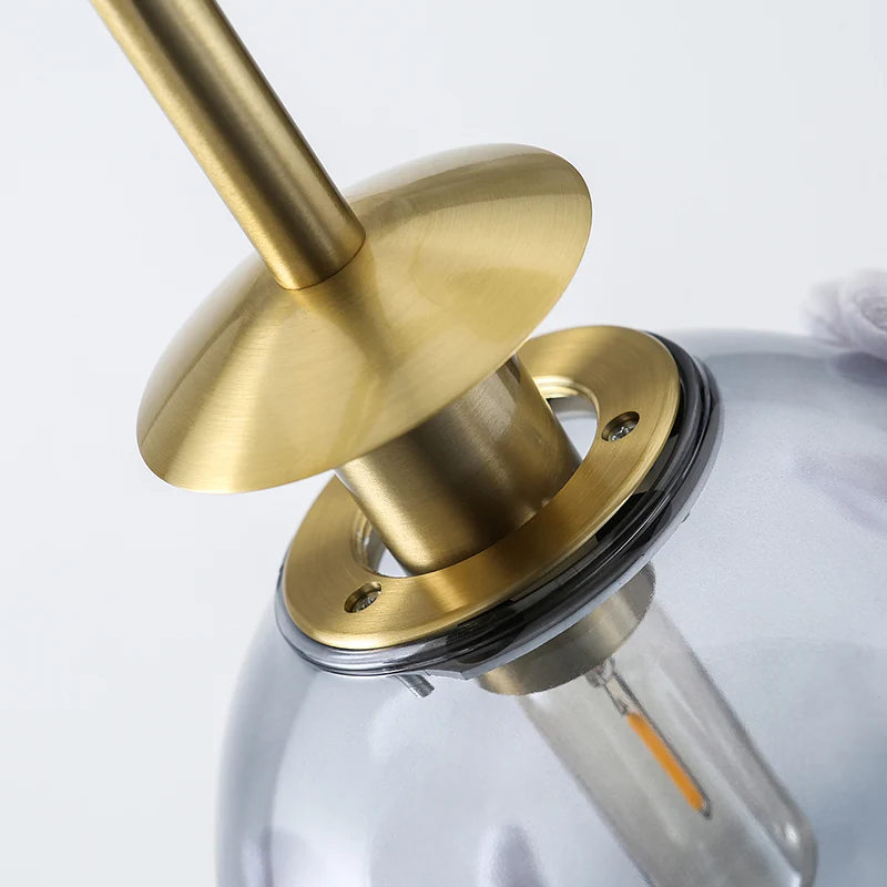 Glazen bolschaduw hanglamp 2 lampen moderne kroonluchter goud voor slaapkamerbadkamer Clearhalo