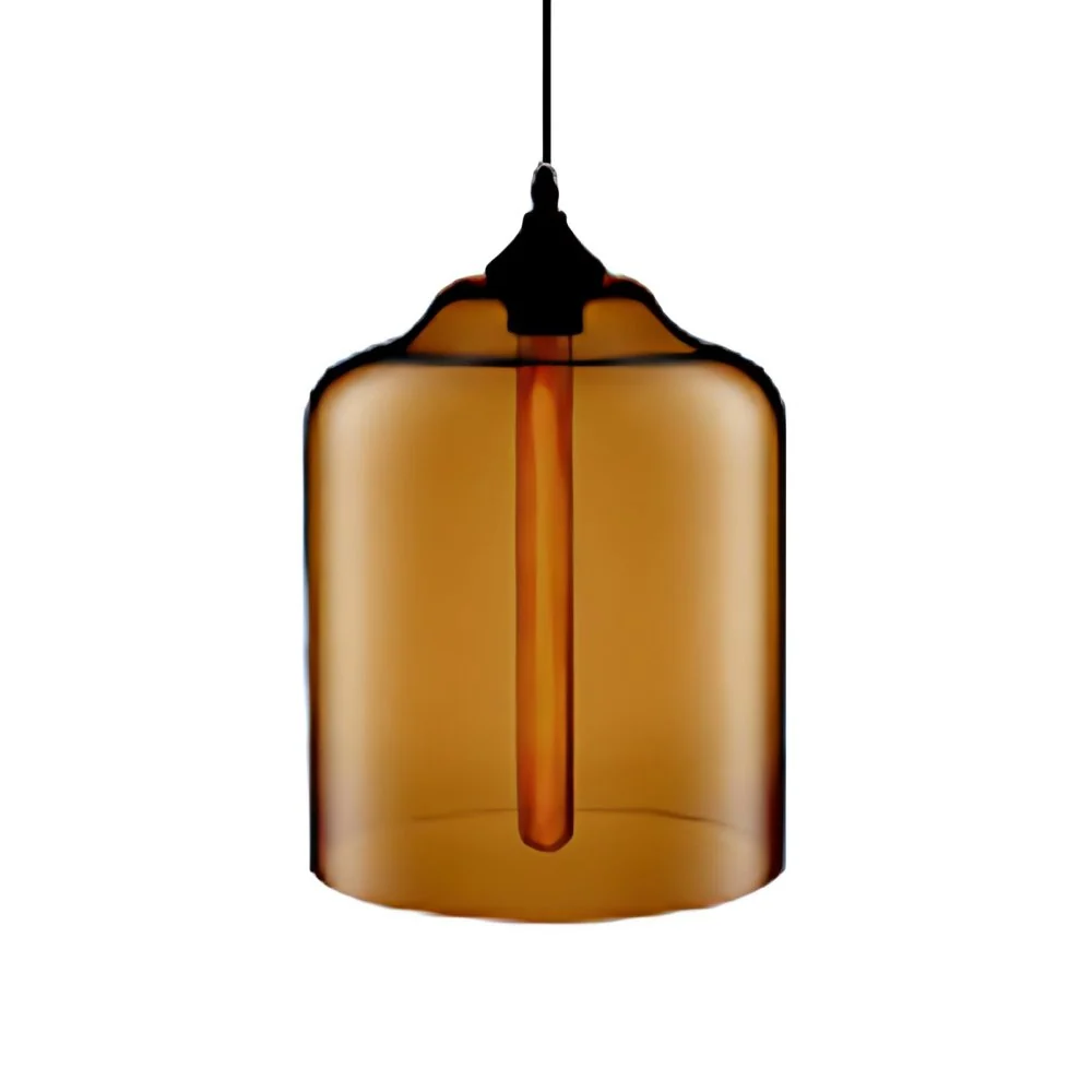 Glazen kan hanglamp eigentijds 1-lichts rood/bruin/blauw hangend plafondlicht Clearhalo