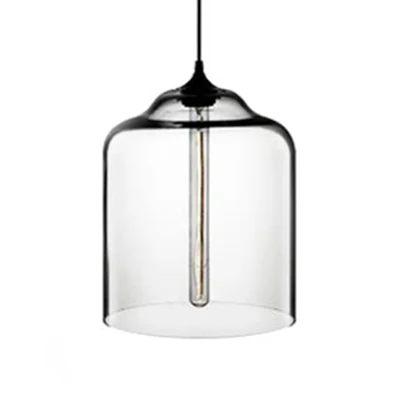 Glazen kan hanglamp eigentijds 1-lichts rood/bruin/blauw hangend plafondlicht Clearhalo