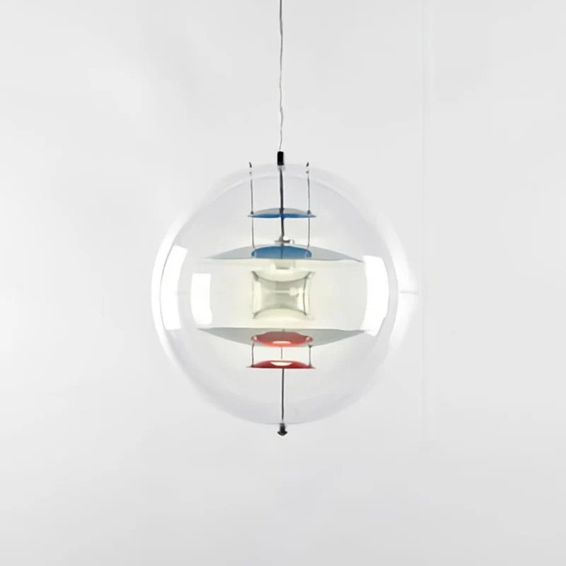 Global plafondhanger moderniteit helder glas 1 licht naar beneden verlichting met gelaagde binnenkap Clearhalo