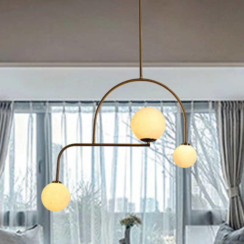 Global Slaapkamer Kroonluchter Hanglamp Wit/Geel Matglas 3 Lampen Moderne LED Hanglampset Clearhalo