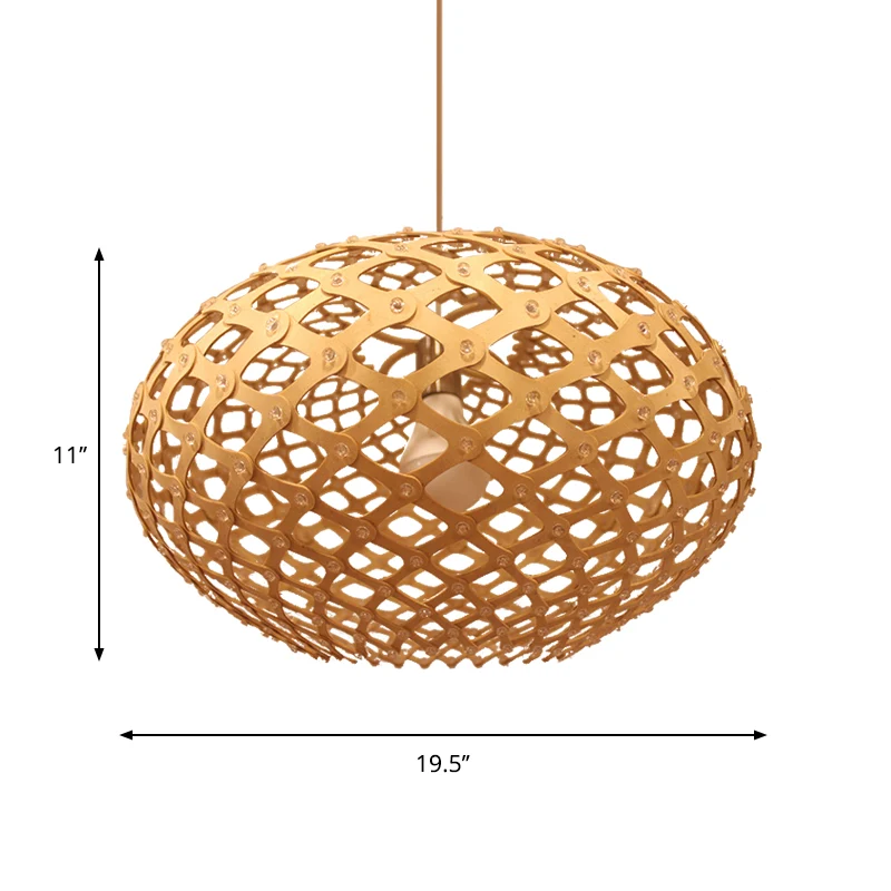Global Suspension Pendel Hedendaags Hout 1 Lamp Beige Hanglampenset, 16"/19,5" Breed Clearhalo