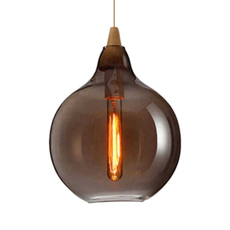 Global/Kalebas/Ellips Hanglamp Hedendaags Rokerig/Amber/Wit Glas 1 Licht Eetkamer Hangende Plafondlamp Clearhalo