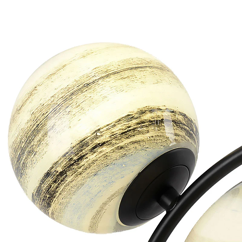 Globe Glass Cluster Hanger Hedendaags 2 Lichten Zwart Led Hanglamp voor Woonkamer Clearhalo