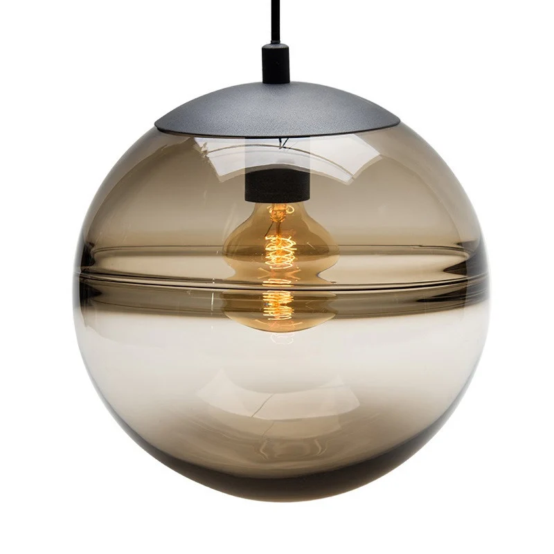 Globe Hangende Plafondlamp Eigentijds Blauw/Koffieglas 1 Licht Eetkamer Hanglamp Clearhalo