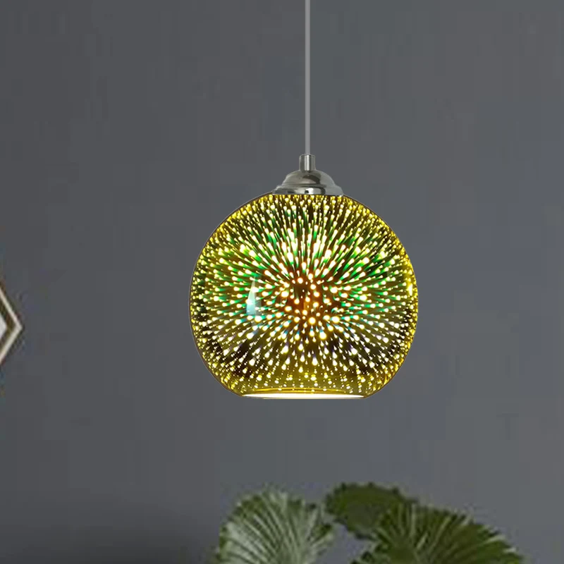Globe Hanglamp Modern Goud/Koper 3D Glas 1 Kop 8 "/10" Brede Eetkamer Hanglamp Clearhalo