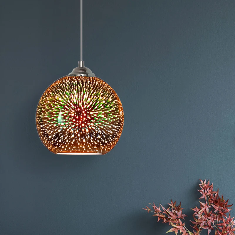 Globe Hanglamp Modern Goud/Koper 3D Glas 1 Kop 8 "/10" Brede Eetkamer Hanglamp Clearhalo