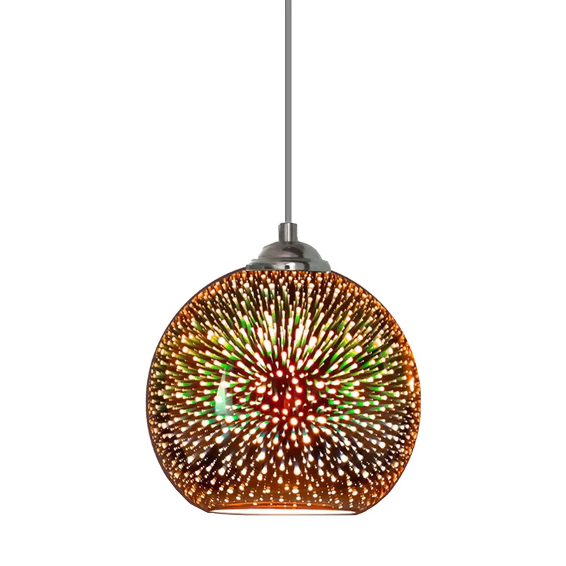 Globe Hanglamp Modern Goud/Koper 3D Glas 1 Kop 8 "/10" Brede Eetkamer Hanglamp Clearhalo