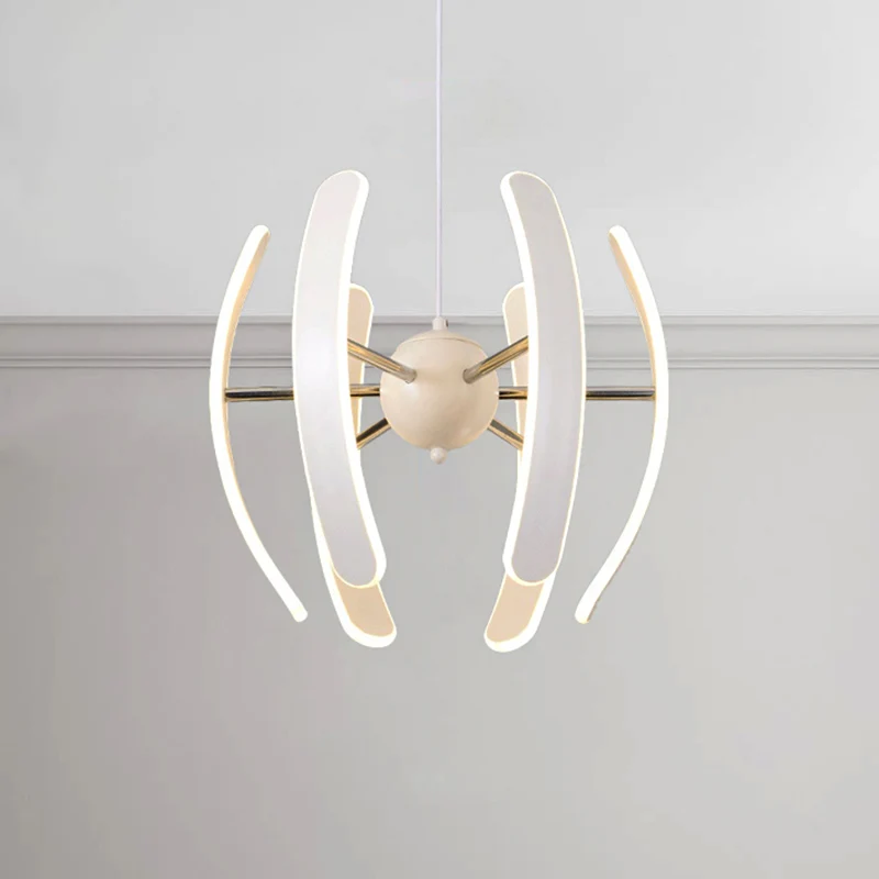 Globe hanglamp postmodern acryl 1-lichts witte kroonluchterlamp wit met geïntegreerde LED Clearhalo