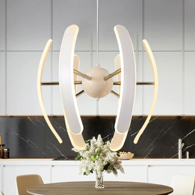 Globe hanglamp postmodern acryl 1-lichts witte kroonluchterlamp wit met geïntegreerde LED Clearhalo