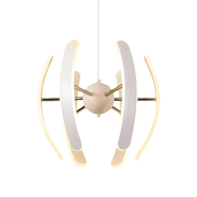 Globe hanglamp postmodern acryl 1-lichts witte kroonluchterlamp wit met geïntegreerde LED Clearhalo