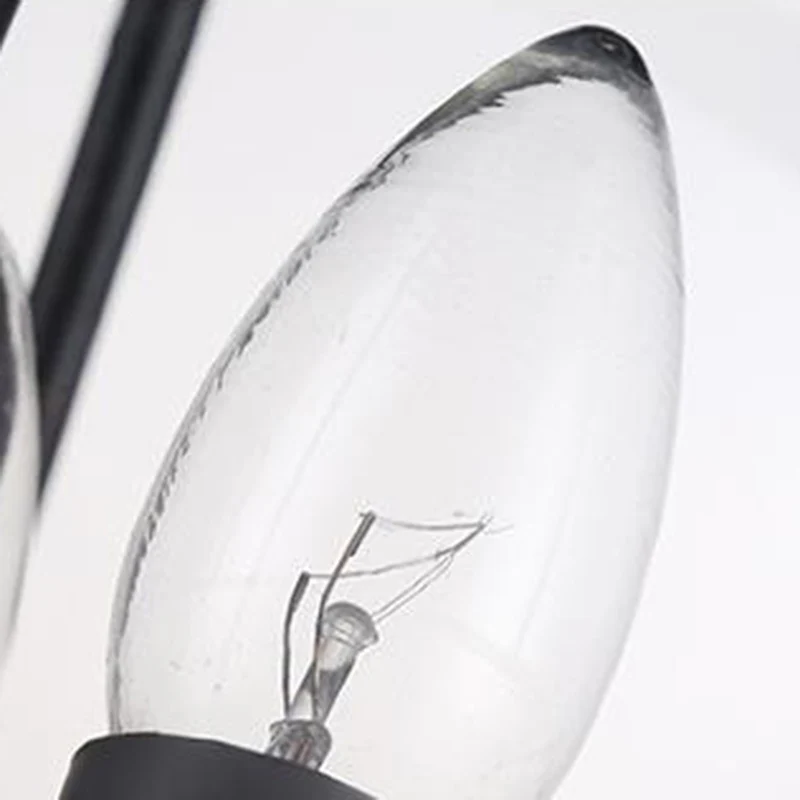 Globe helder glazen kroonluchter licht Traditionele 3-lichts woonkamer hanglamp zwart Clearhalo