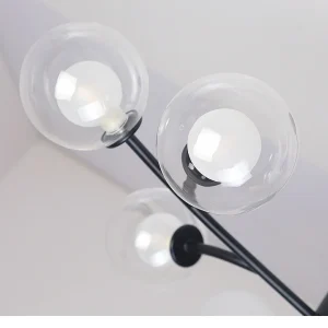 Globe kroonluchter licht, ultramoderne plafondhanger van helder glas voor de woonkamer Clearhalo