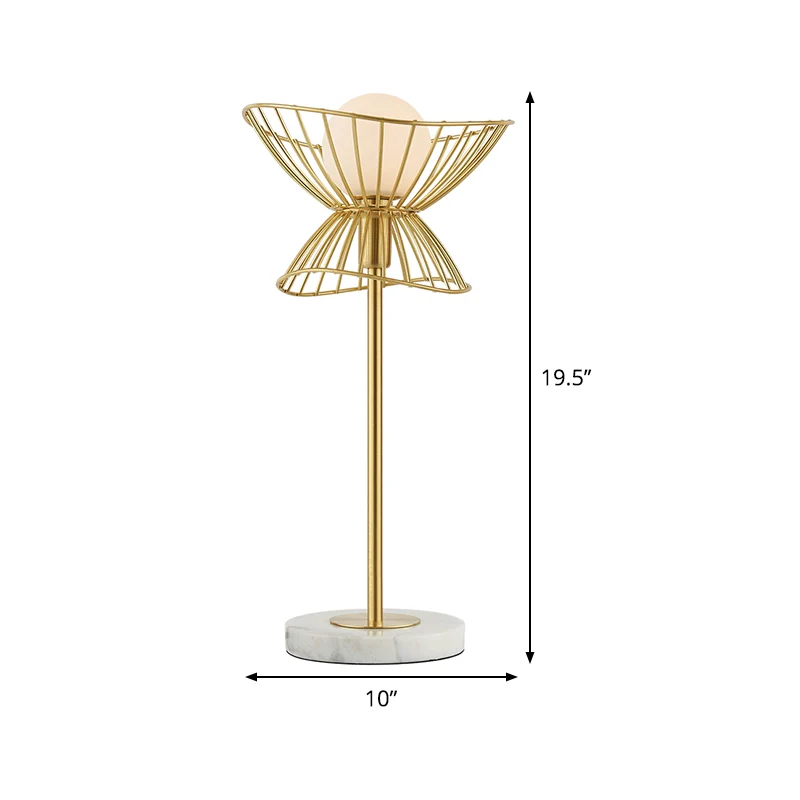 Globe Metal Nachtkastje Licht Modernistisch 1 Lamp Goud Nachtkastje Lamp voor Studeerkamer Clearhalo