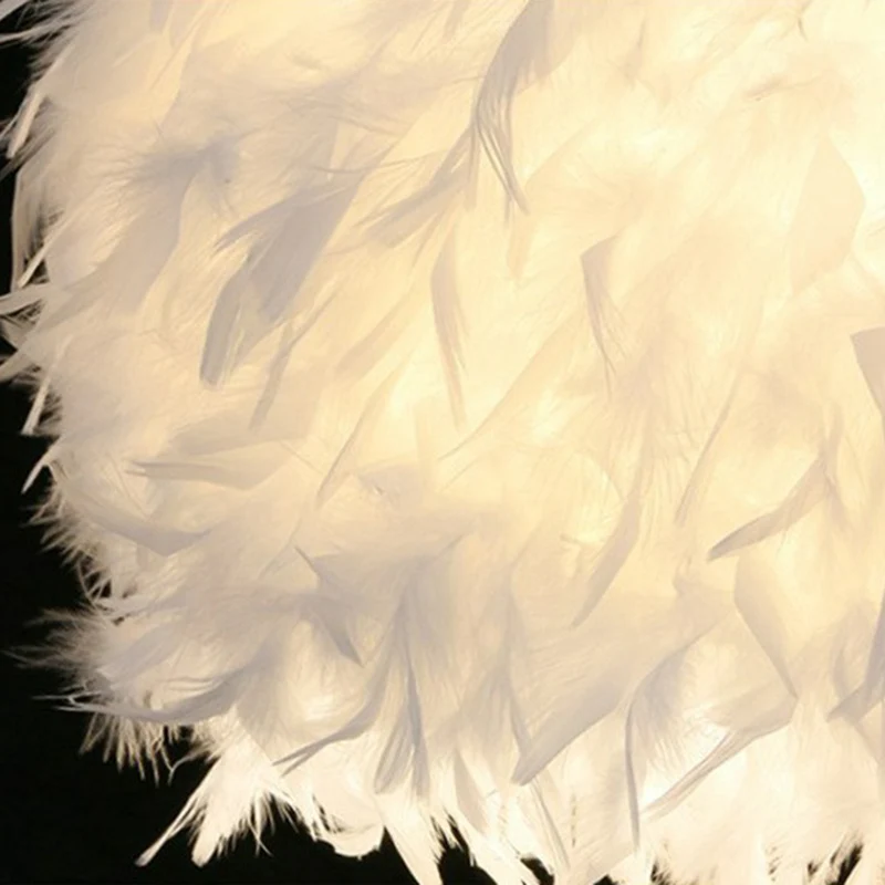 Globe Pendulum Light Simple Feather 1 Head Wit Hanglamp voor slaapkamer Clearhalo