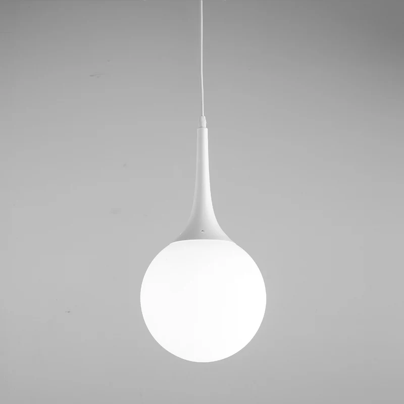 Globe wit glazen hanglamp eigentijds 1-lichts 12"/14"/16" brede hangende plafondlamp Clearhalo