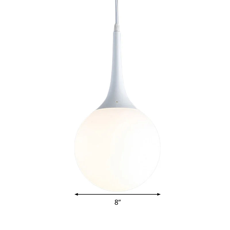 Globe wit glazen hanglamp eigentijds 1-lichts 12"/14"/16" brede hangende plafondlamp Clearhalo