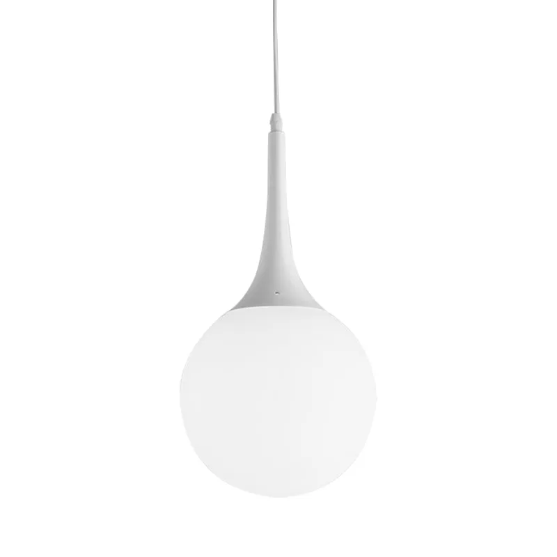 Globe wit glazen hanglamp eigentijds 1-lichts 12"/14"/16" brede hangende plafondlamp Clearhalo
