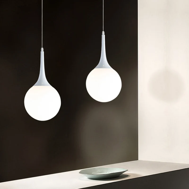 Globe wit glazen hanglamp eigentijds 1-lichts 12"/14"/16" brede hangende plafondlamp Clearhalo