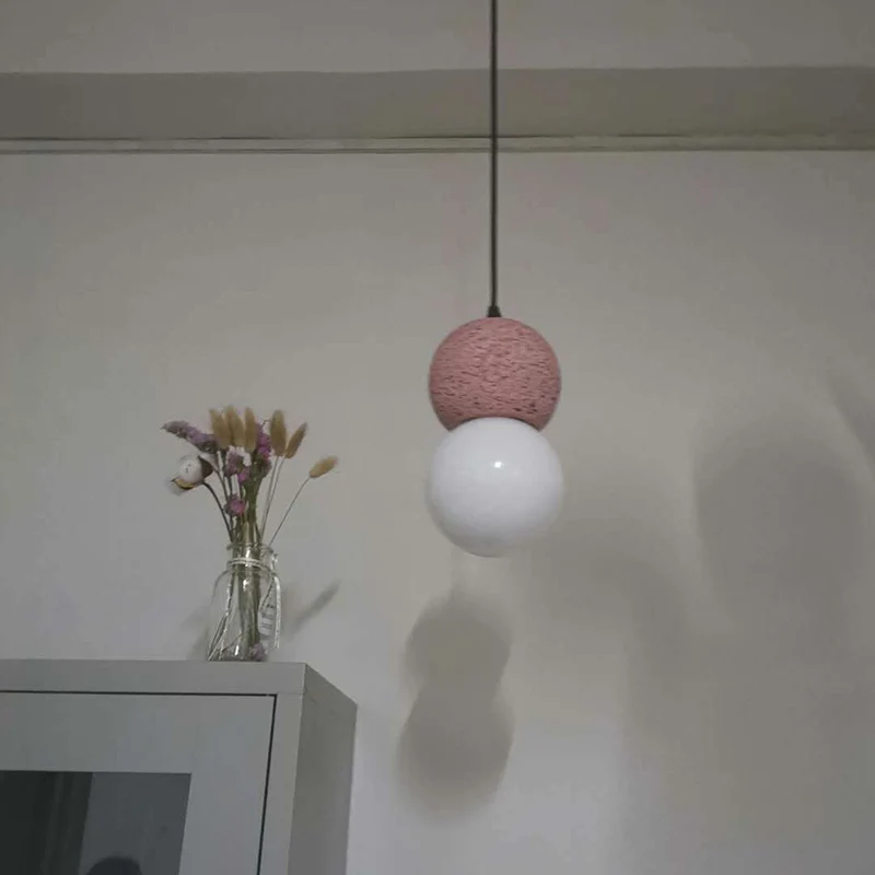 Globe-plafondlamp Scandinavische stijl Terrazzo 1-lichts restaurant hangende hanglamp met opaalglazen kap Clearhalo