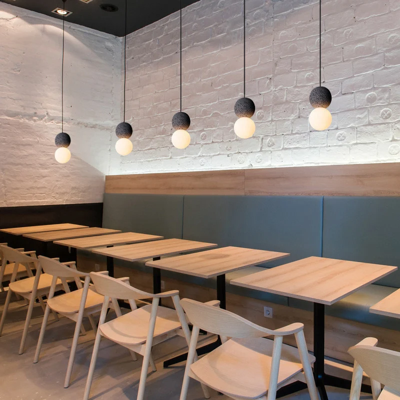 Globe-plafondlamp Scandinavische stijl Terrazzo 1-lichts restaurant hangende hanglamp met opaalglazen kap Clearhalo
