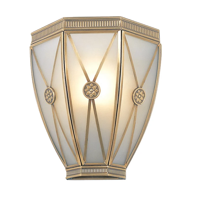 Goud taps toelopende/cilinder wandgemonteerde lamp 7,5"/10" H Vintage matglas 1 lamp inbouw schanslicht Clearhalo