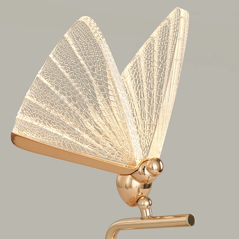 Gouden afwerking schaduwrijke vloerverlichting Art Deco acryl LED staande lamp voor woonkamer Clearhalo