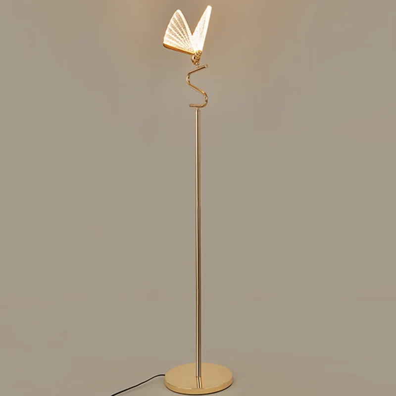 Gouden afwerking schaduwrijke vloerverlichting Art Deco acryl LED staande lamp voor woonkamer Clearhalo