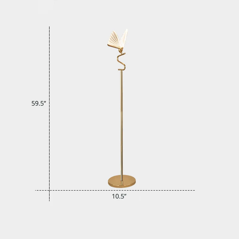 Gouden afwerking schaduwrijke vloerverlichting Art Deco acryl LED staande lamp voor woonkamer Clearhalo