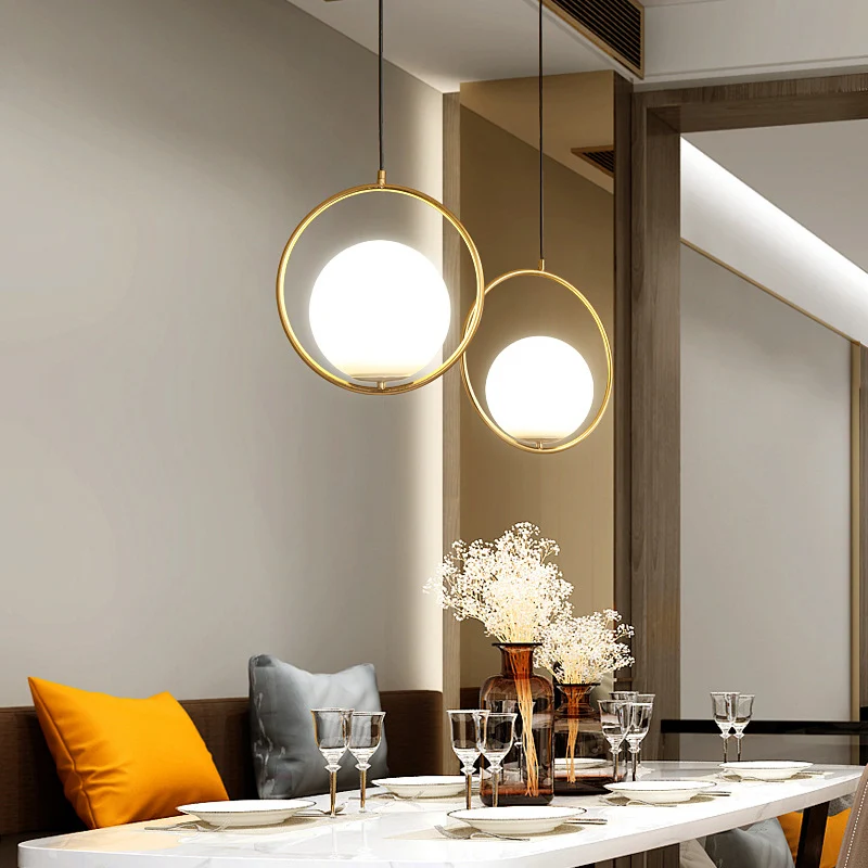 Gouden bol droplamp eigentijds 1 lamp crèmekleurig glazen hangend plafondlicht voor slaapkamer Clearhalo
