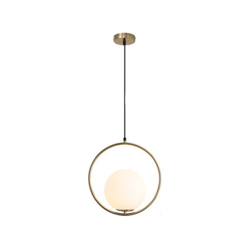 Gouden bol droplamp eigentijds 1 lamp crèmekleurig glazen hangend plafondlicht voor slaapkamer Clearhalo