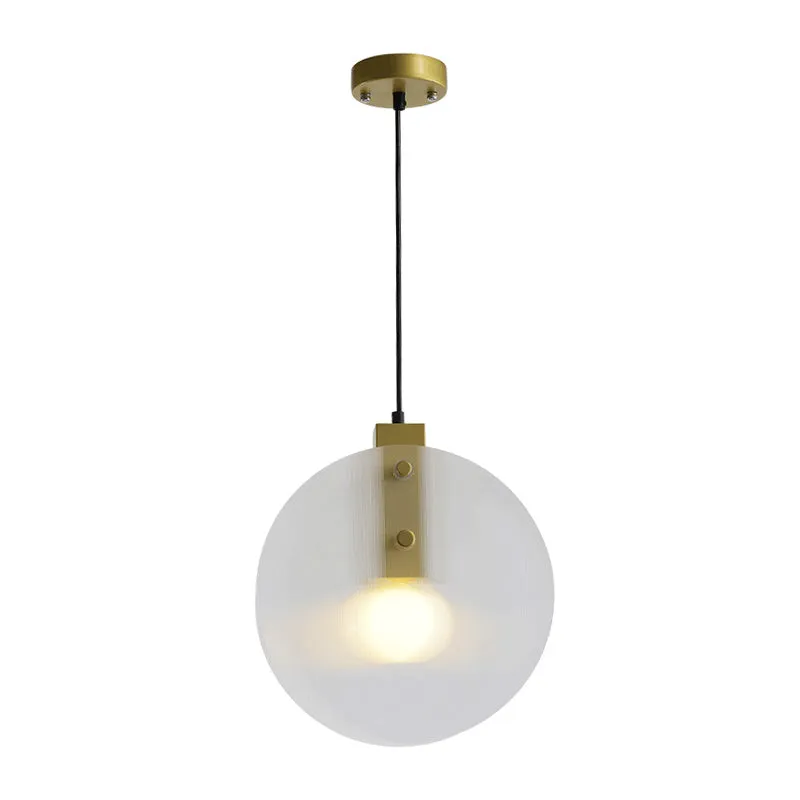 Gouden bol hanglamp modernistisch 1 kop helder glazen hanglamp voor eetkamer Clearhalo