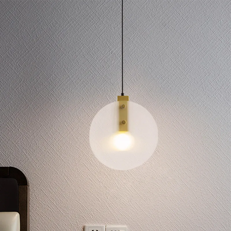 Gouden bol hanglamp modernistisch 1 kop helder glazen hanglamp voor eetkamer Clearhalo