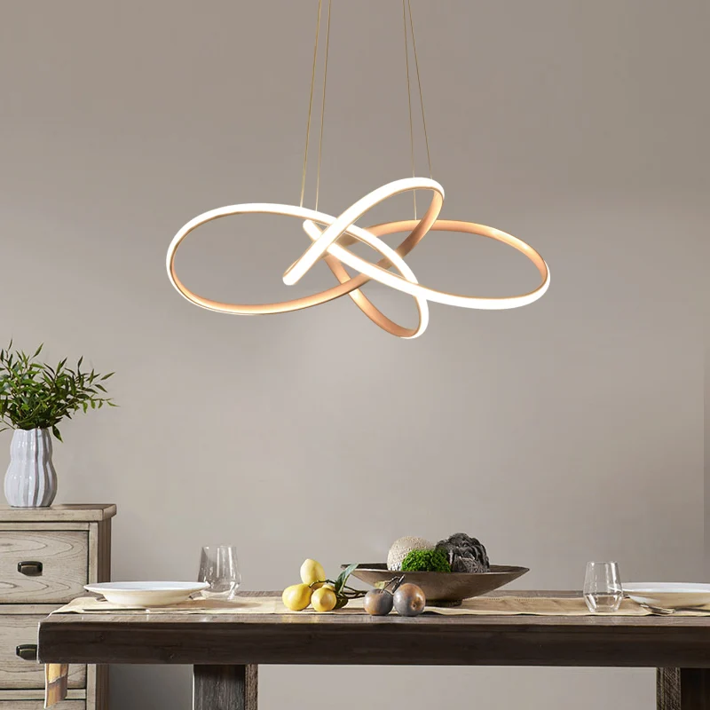 Gouden Floral Twist LED kroonluchter Art Deco metalen hangende plafondlamp voor eetkamer Clearhalo