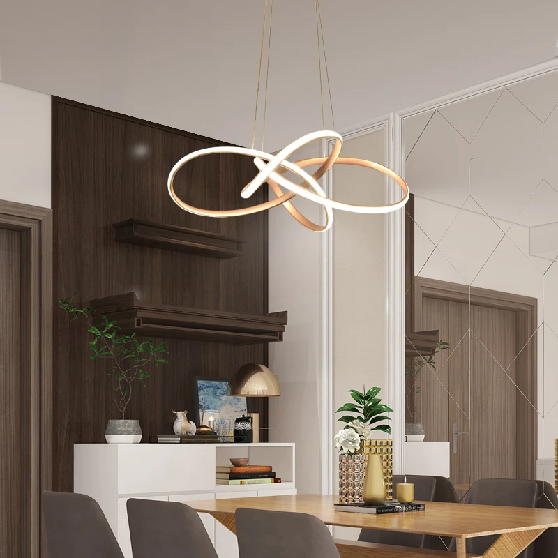 Gouden Floral Twist LED kroonluchter Art Deco metalen hangende plafondlamp voor eetkamer Clearhalo