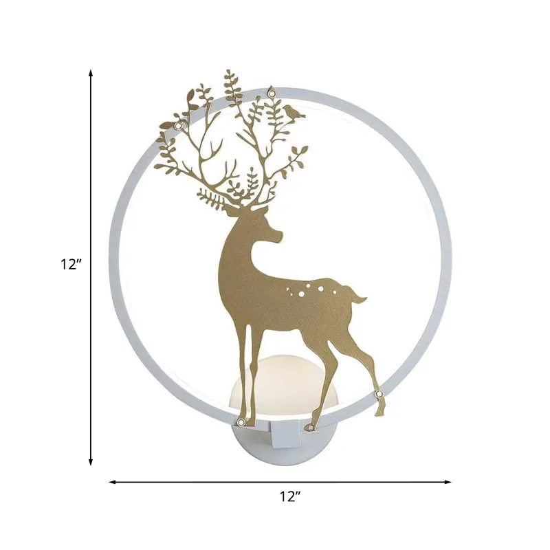 Gouden Herten Muurschildering Lamp Nordic Acryl LED Hoop Wandverlichting Ideeën voor Woonkamer Clearhalo