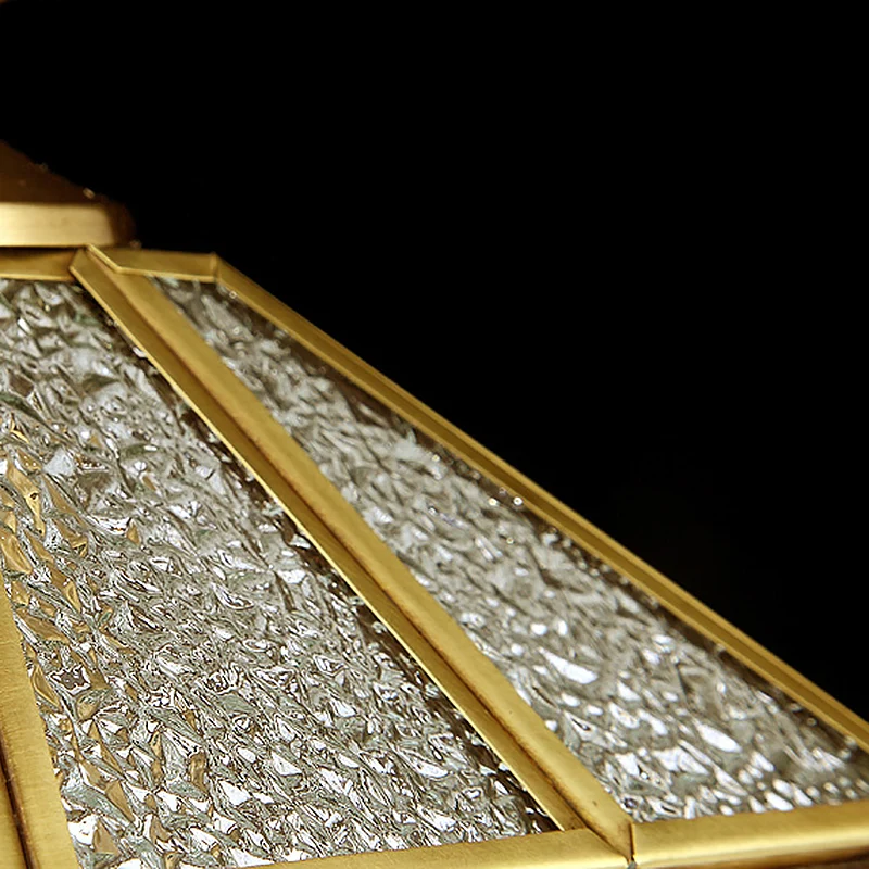 Gouden huisvormige druppelhanger Koloniaal chic getextureerd glas 1 lamp Eetkamer hanglamp Clearhalo